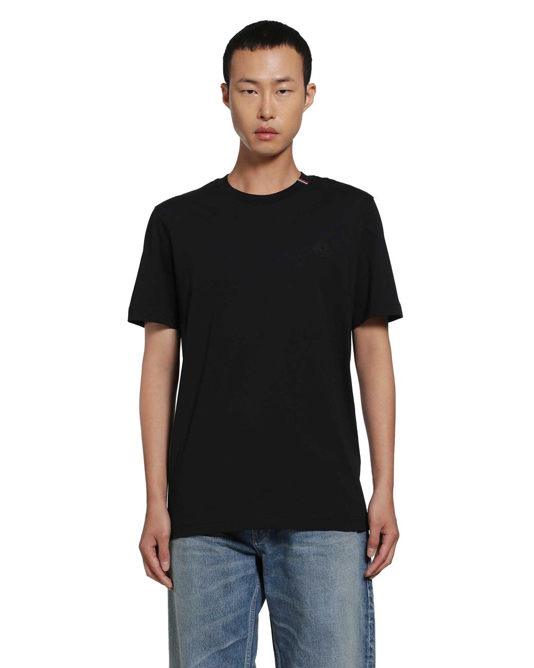 Moncler Black Cotton T-Shirt for men