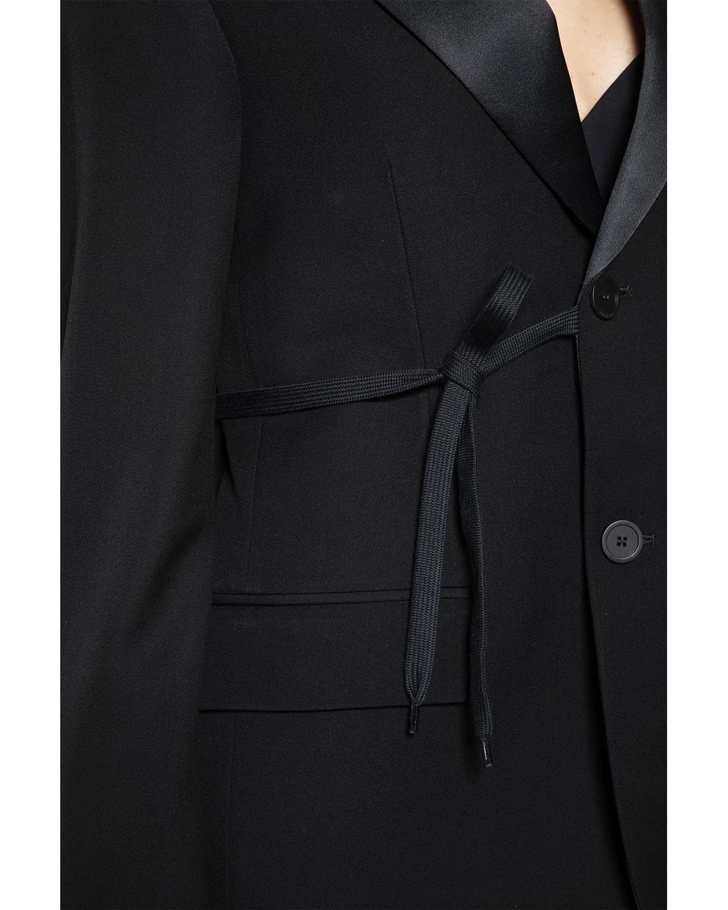 Balenciaga Black Wrap Tuxedo Blazer