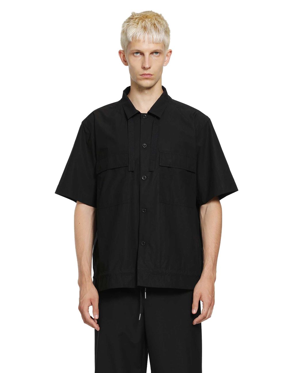 Sacai Black Cotton Typewriter Shirt for men