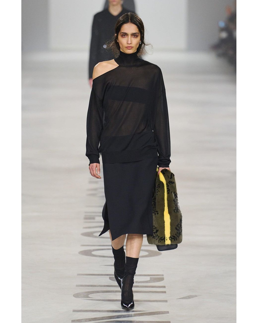 Fendi Black Cut-Out Turtleneck Top