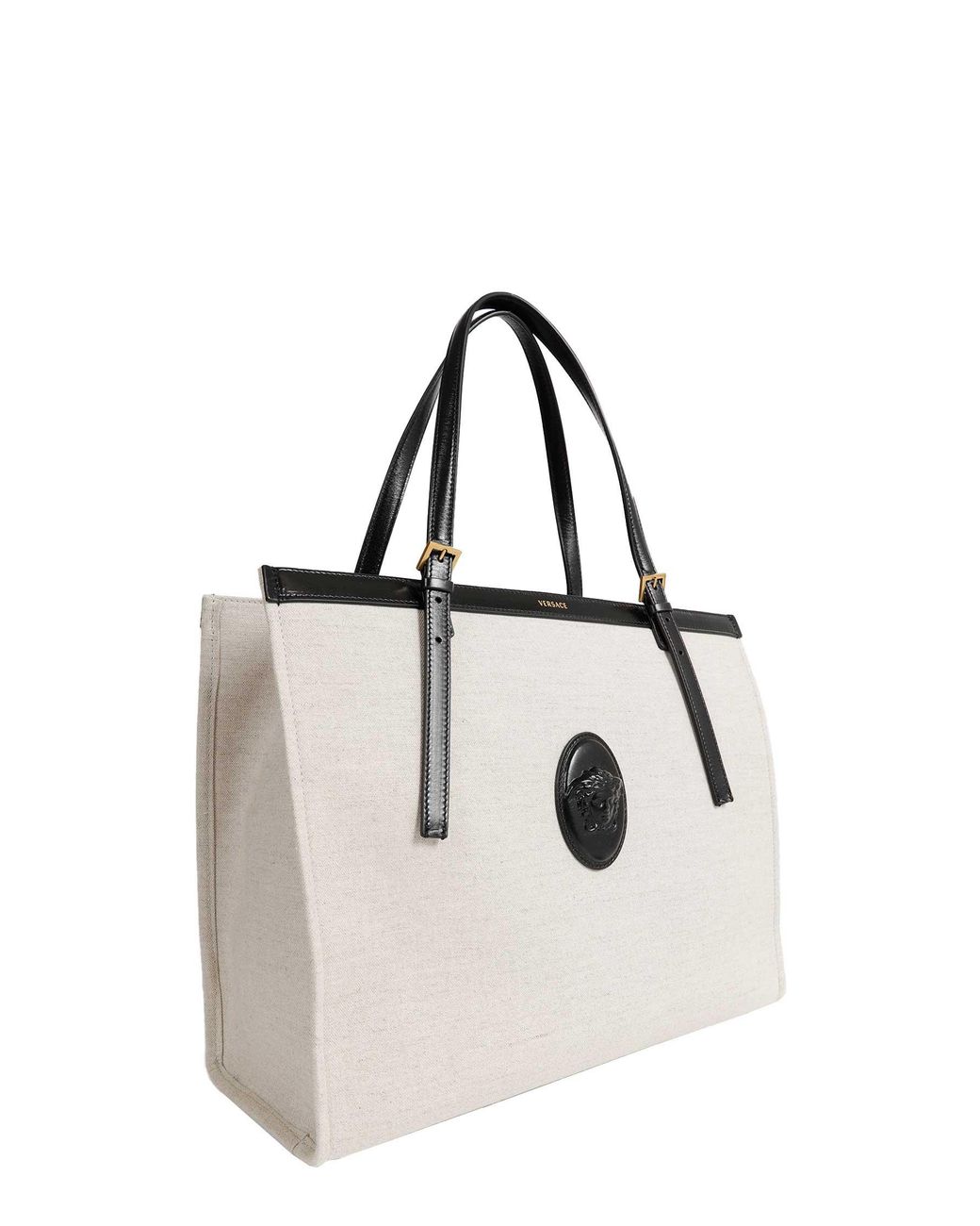 Versace White Rivière Large Canvas Tote Bag
