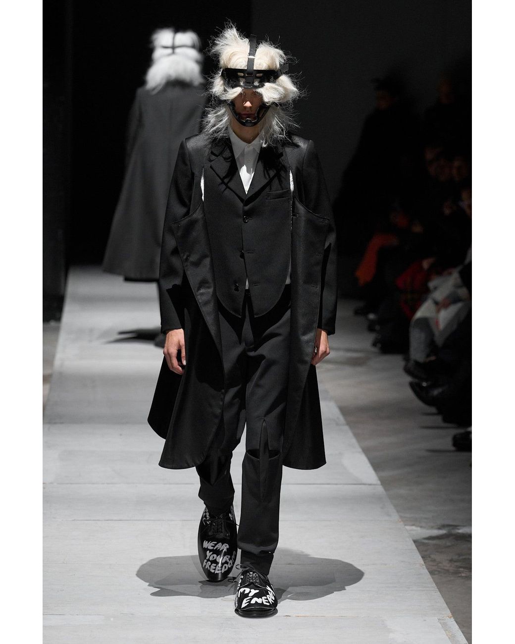 Comme des Garçons Black Cut-Out Skinny Wool Trousers for men