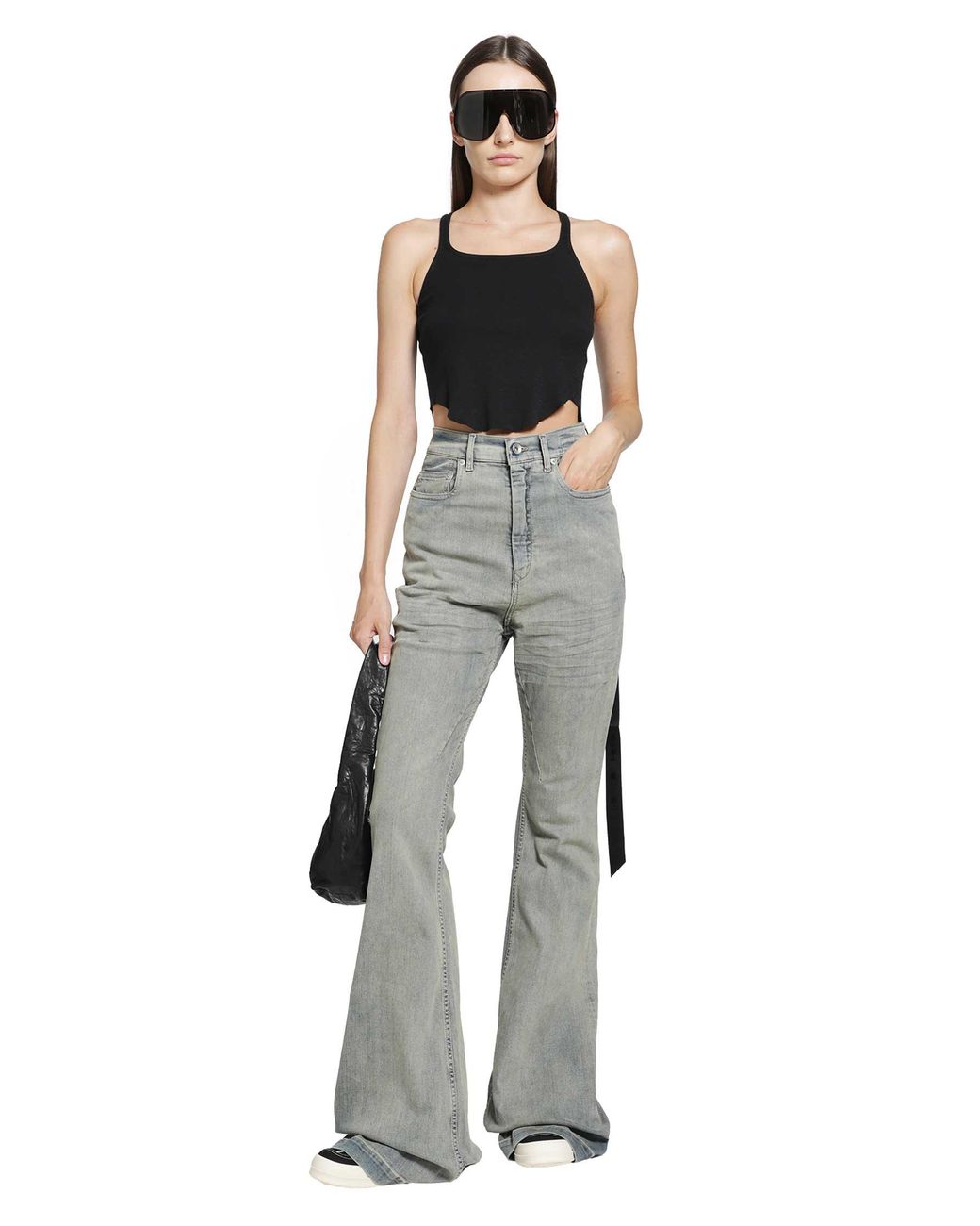 Rick Owens Black Tower Basic Tank Cropped