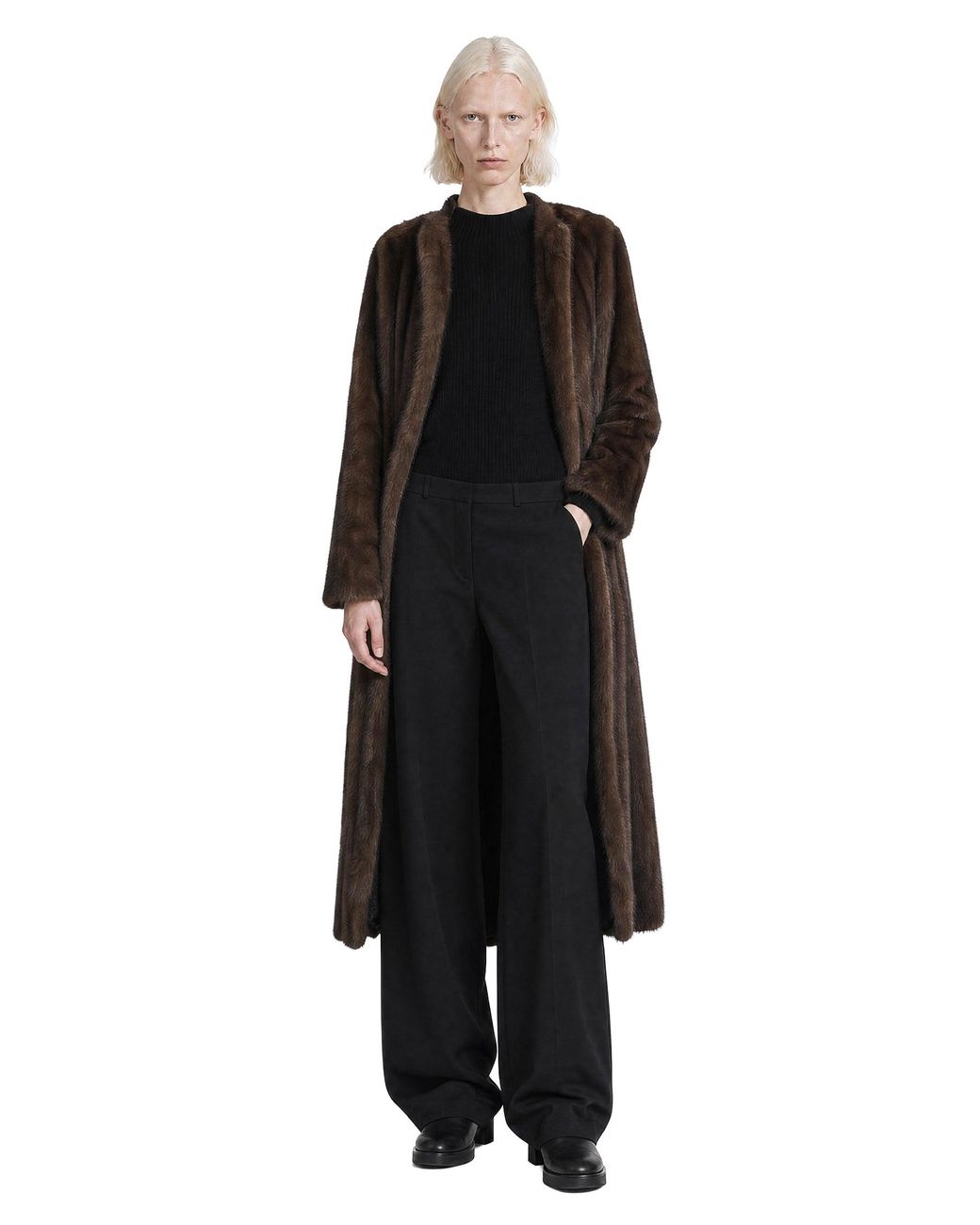 Max Mara Black Wool Cashmere Mock Neck Sweater