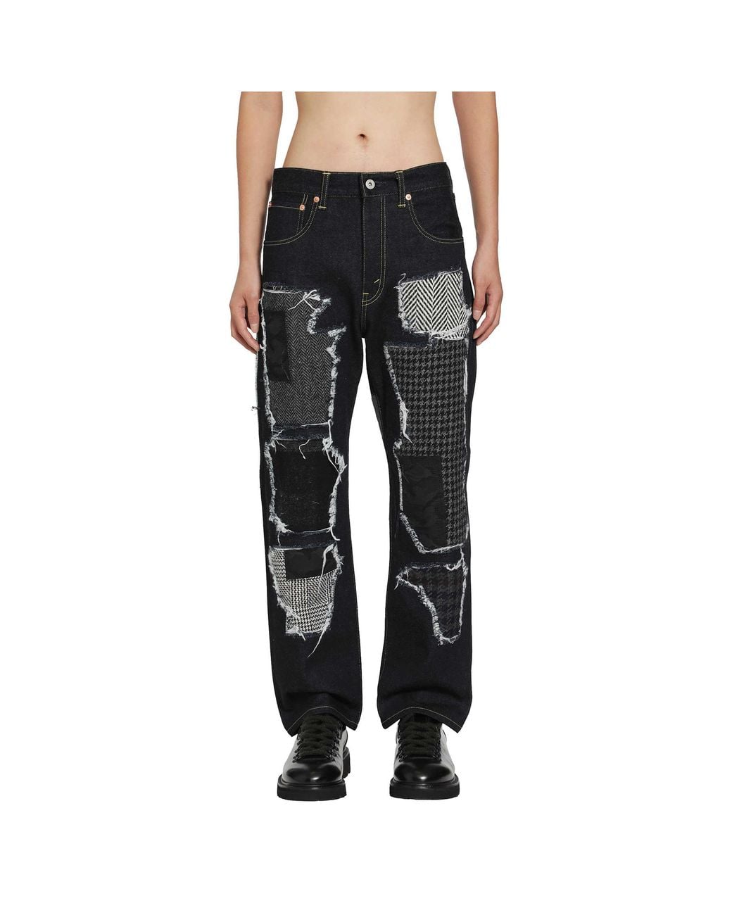 Junya Watanabe Black Patch 5 Pocket Jeans for men