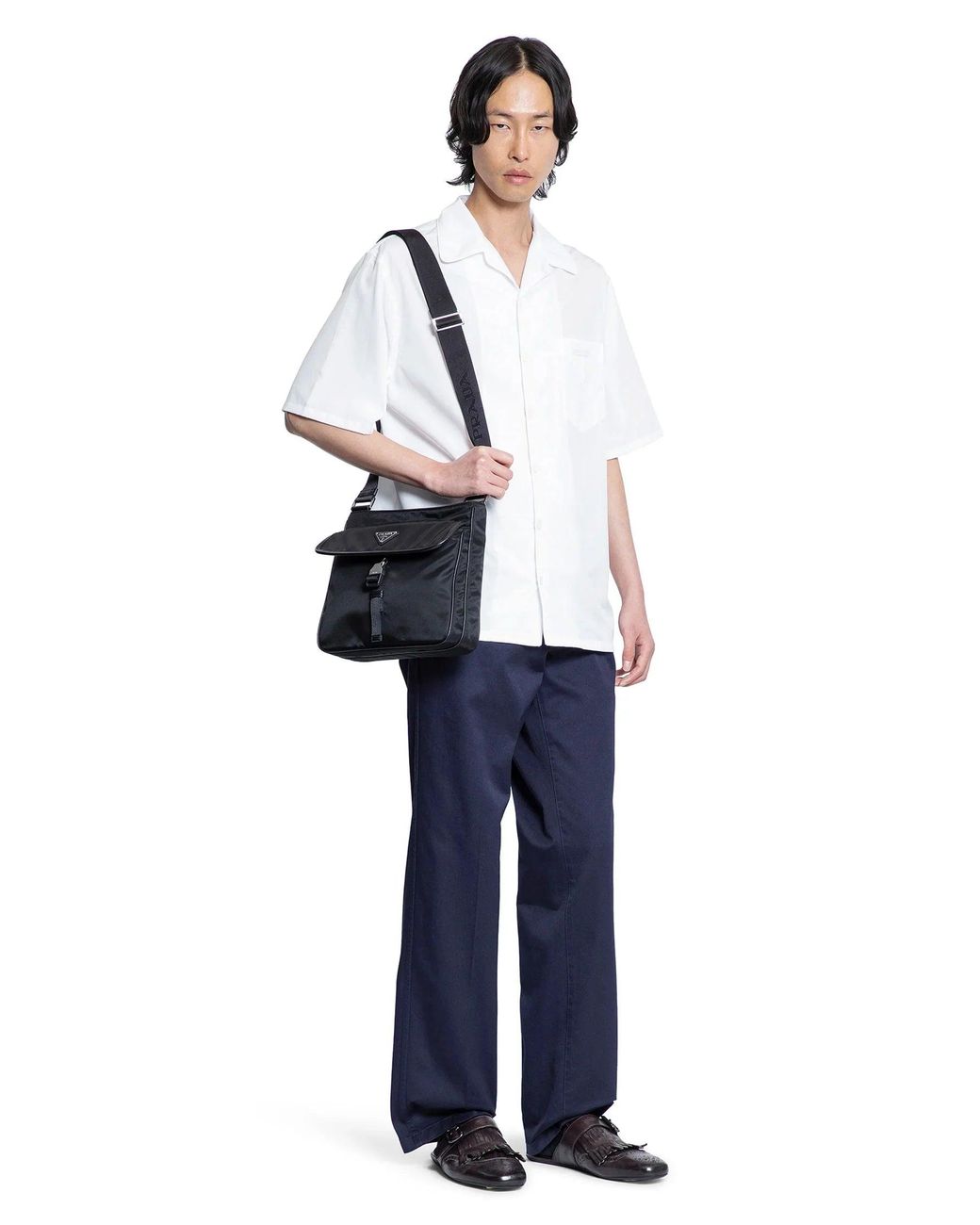 Prada White Cotton Bowling Shirt for men