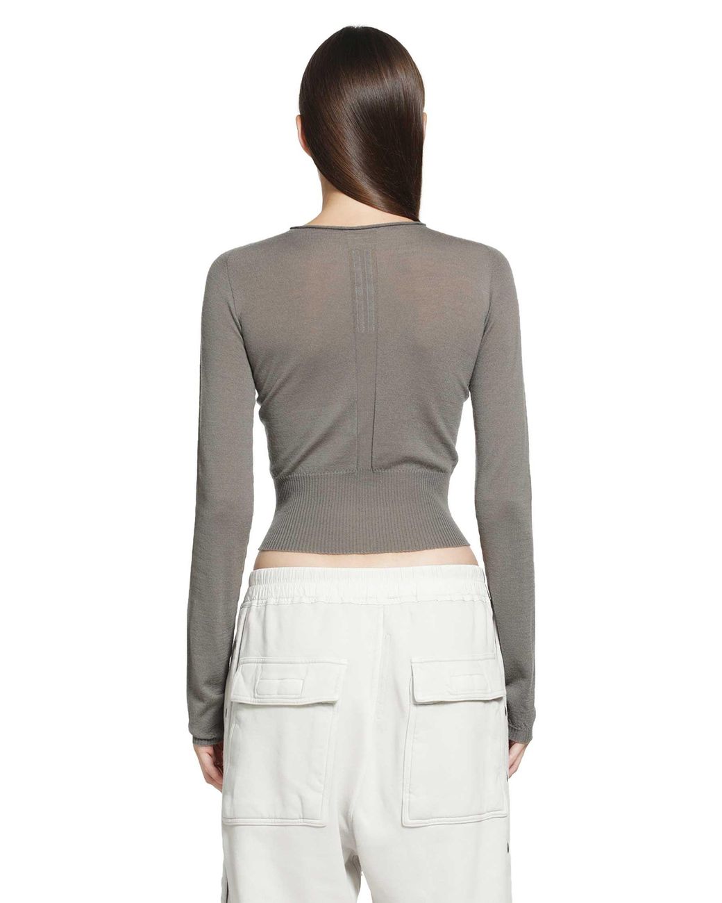 Rick Owens Gray Tower Slashed Pull
