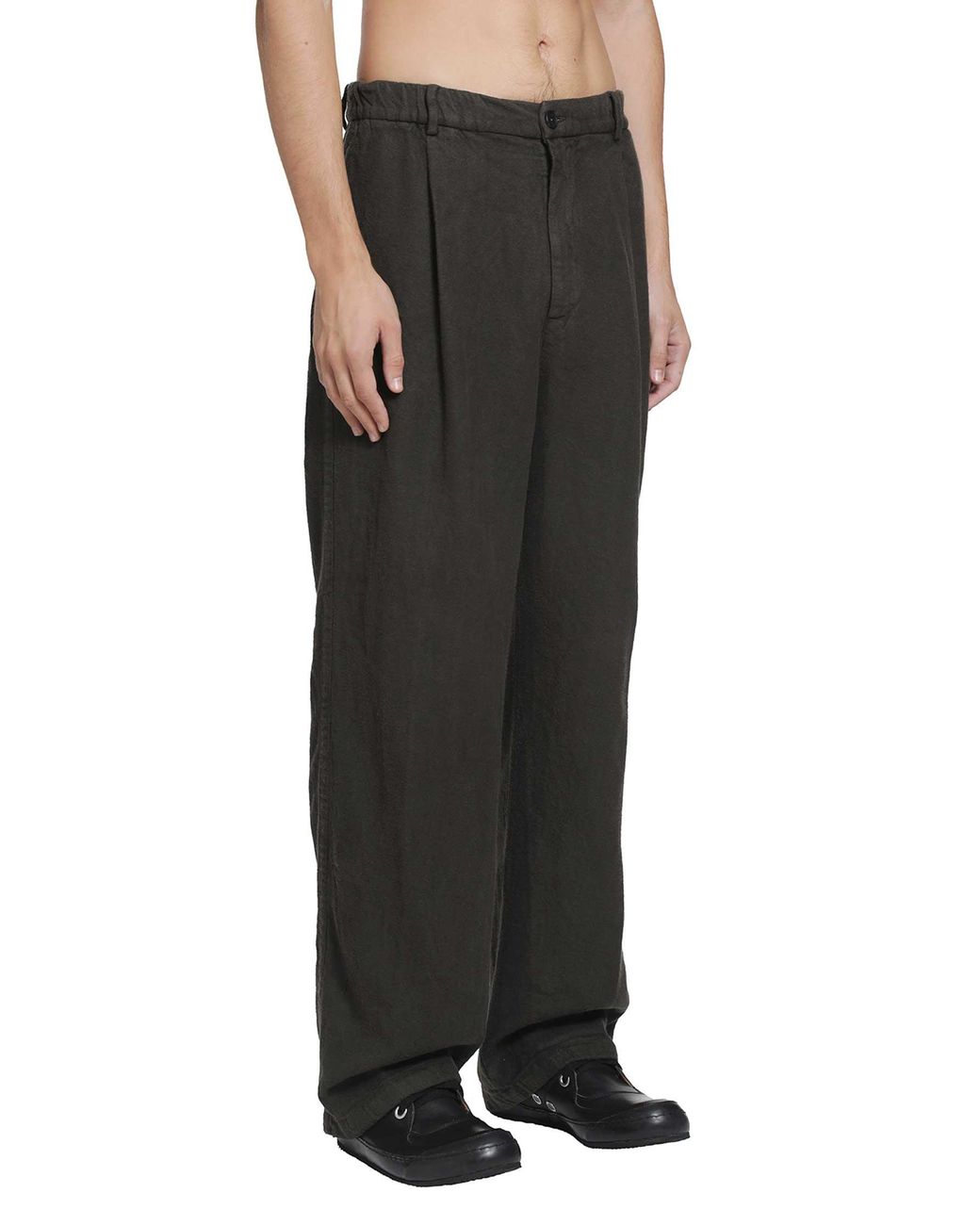 Massimo Osti Studio Black Brushed Linen Pants for men