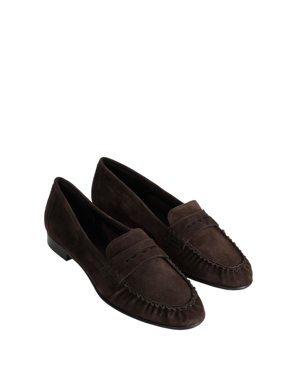 Aeyde Black Aldous Suede Penny-Slot Loafers