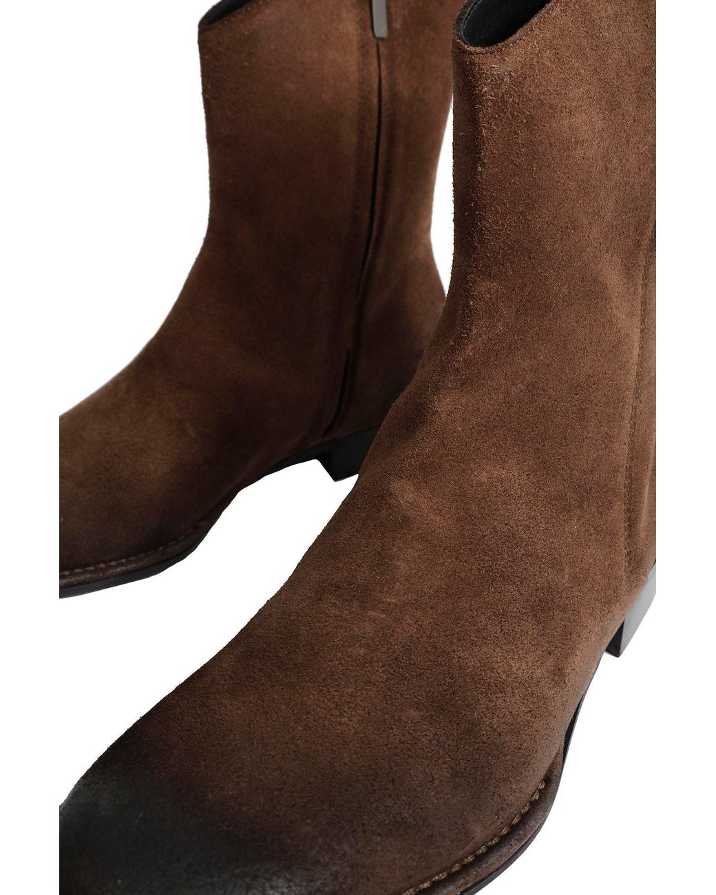 Emporio Armani Brown Oiled Suede Boots for men