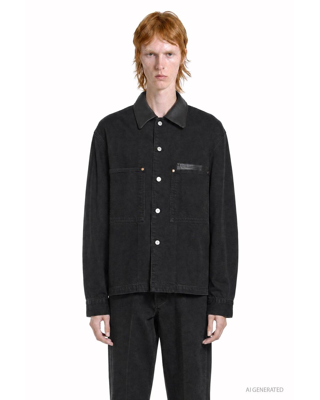 Lemaire Black Workwear Overshirt for men