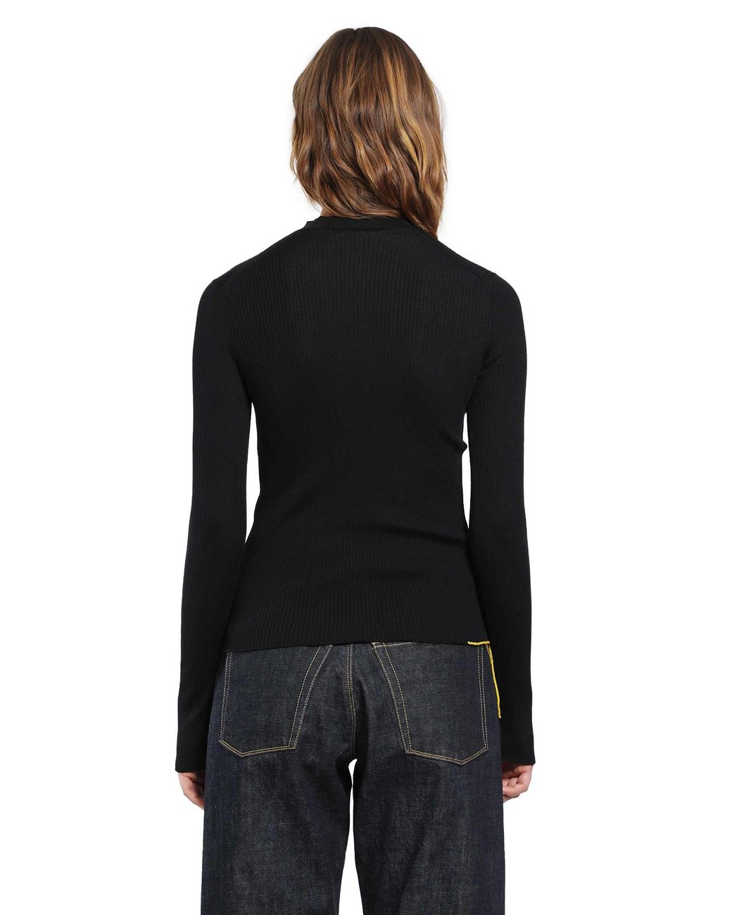 Fendi Black Ribbed Wool Jumper
