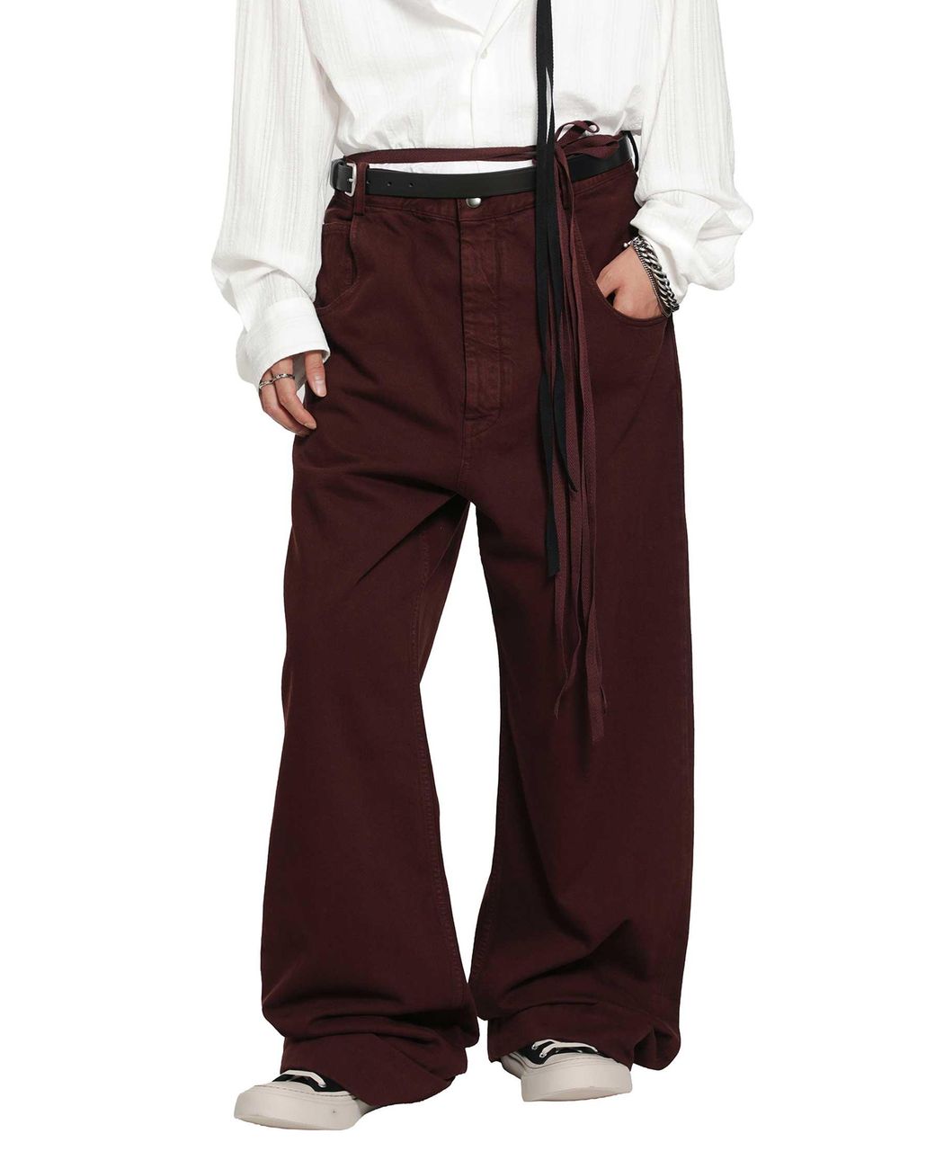 Ann Demeulemeester Red Michael 5 Pocket High Comfort Trousers for men
