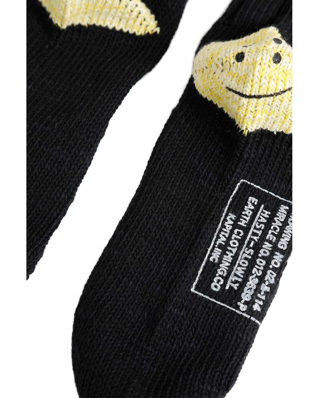 Kapital Black Rainbowy Happy Heel Socks for men