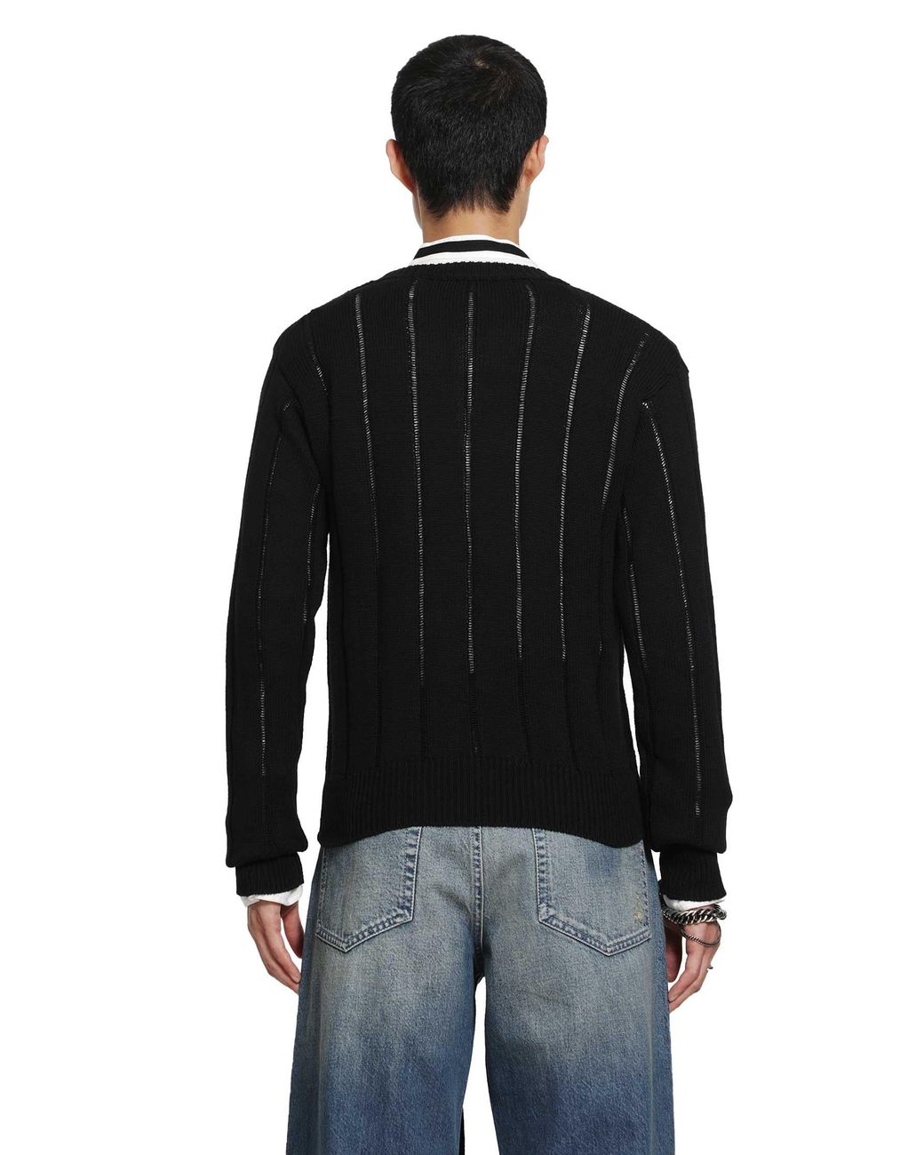 Ann Demeulemeester Black Rikki Brushed Rib Crewneck Sweater for men