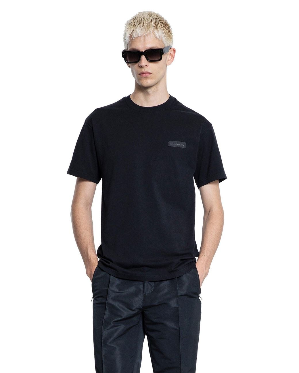 Givenchy Black Grosgrain Patch T-Shirt for men