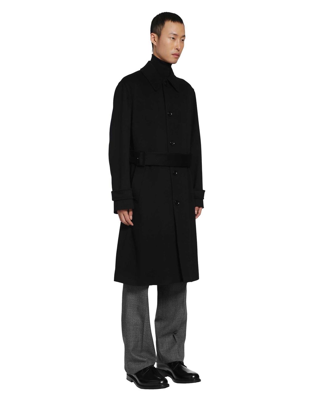 Lardini Black Cashmere Trench Coat for men