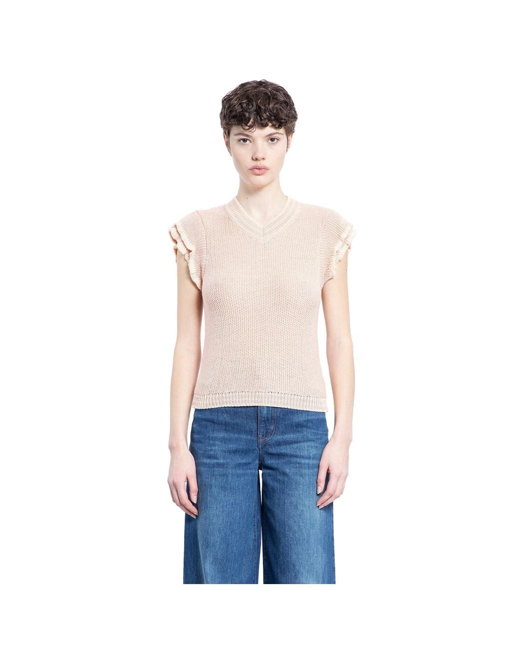 Chloé Blue Short Sleeve Knit Top