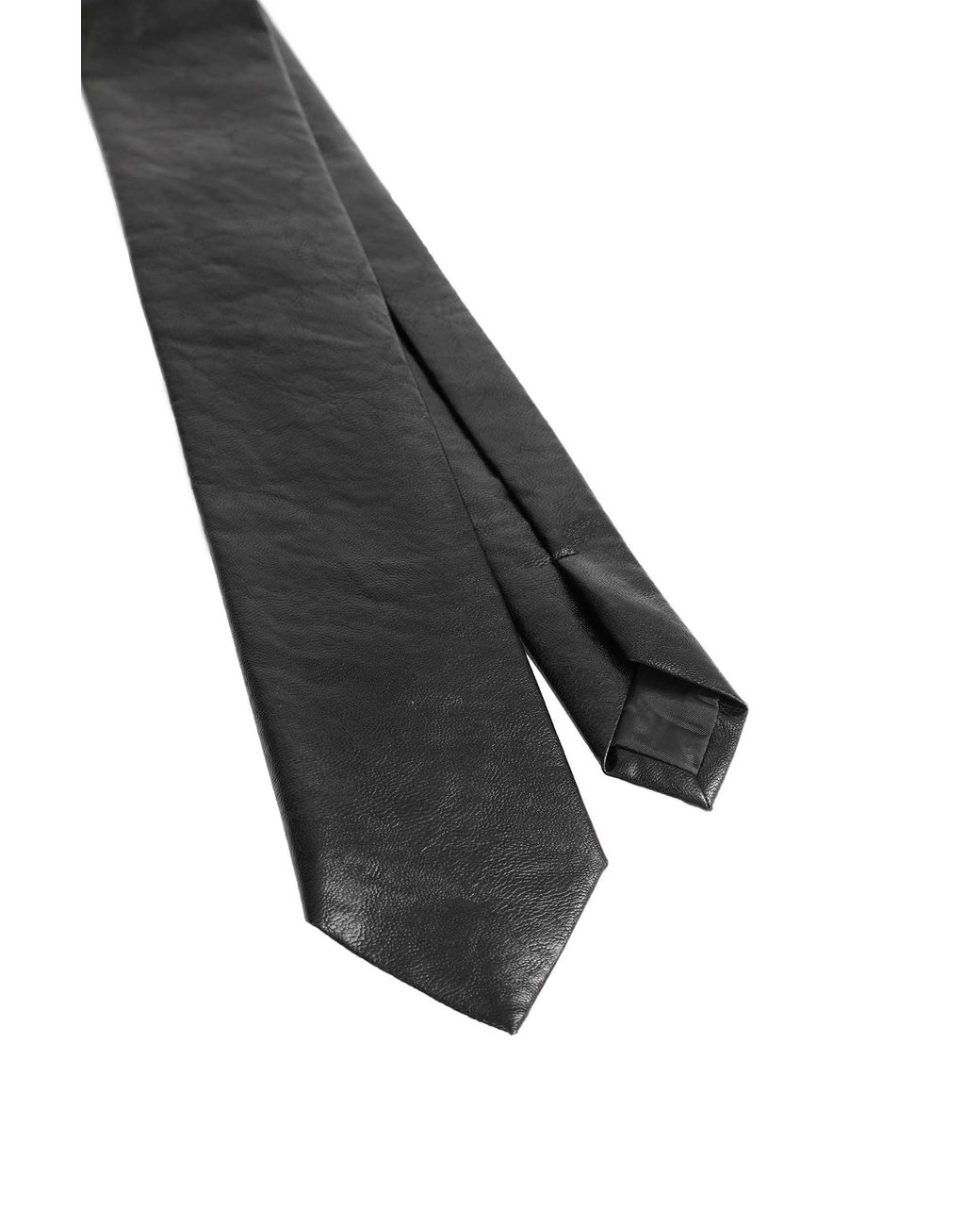 Our Legacy Black Faux Leather Tie for men