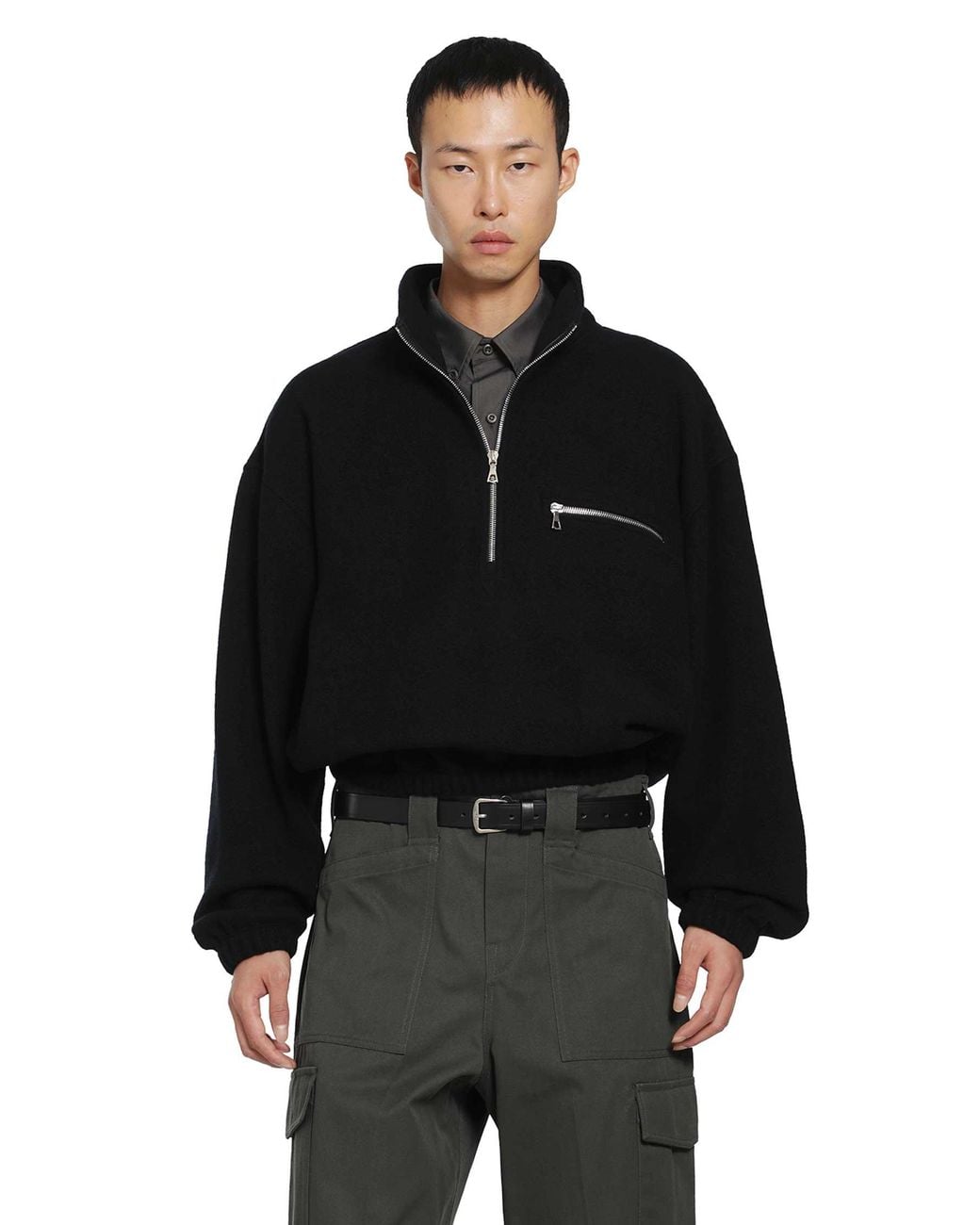 Rier Black Polar Wool Fleece for men