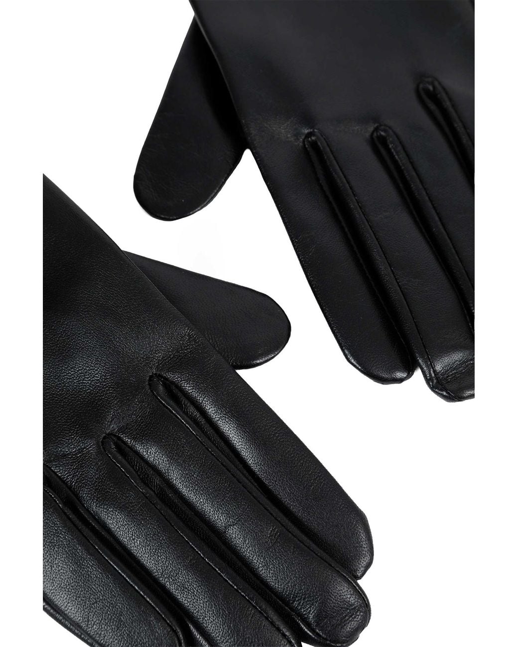 Ssstein Black Leather Gloves for men