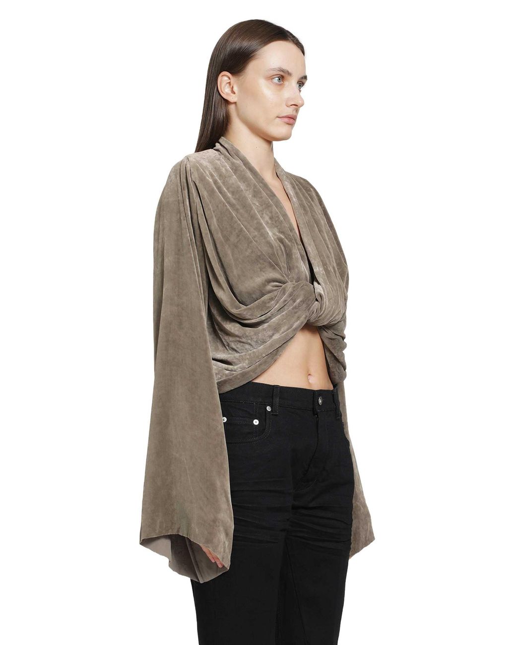 Rick Owens Gray Tower Twist Top
