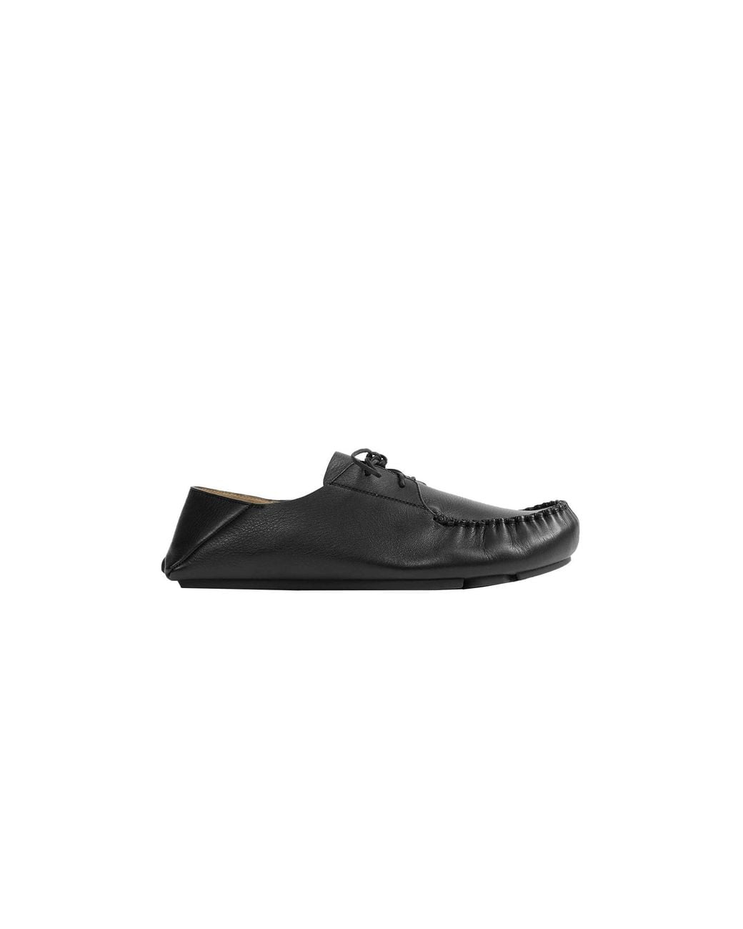 Loewe Black Soft Calfskin Rambla Boat Shoes for men