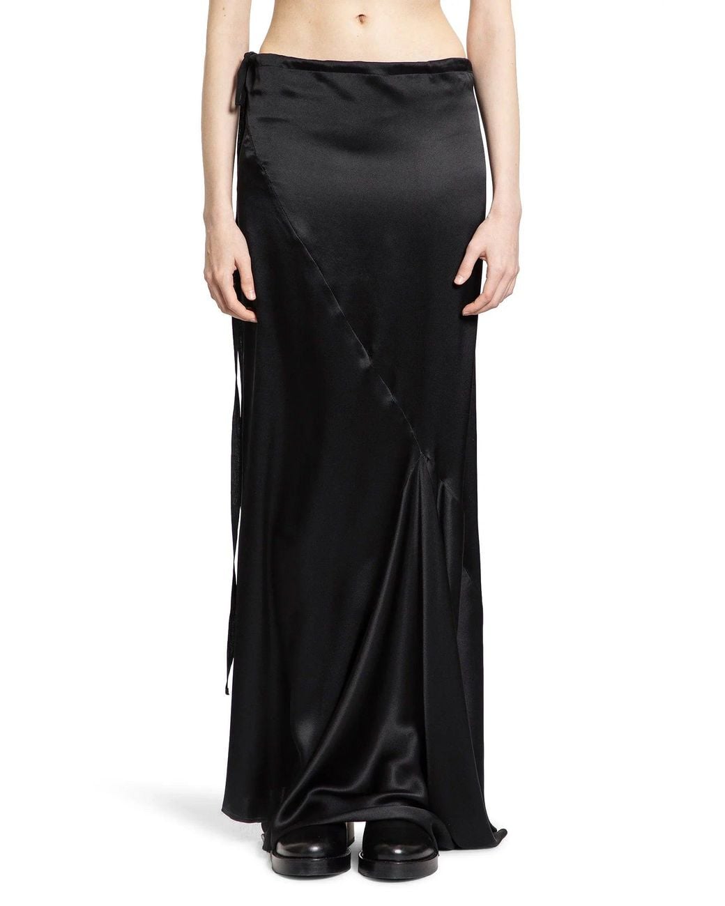 Ann Demeulemeester Black Eveline Long Bias Skirt