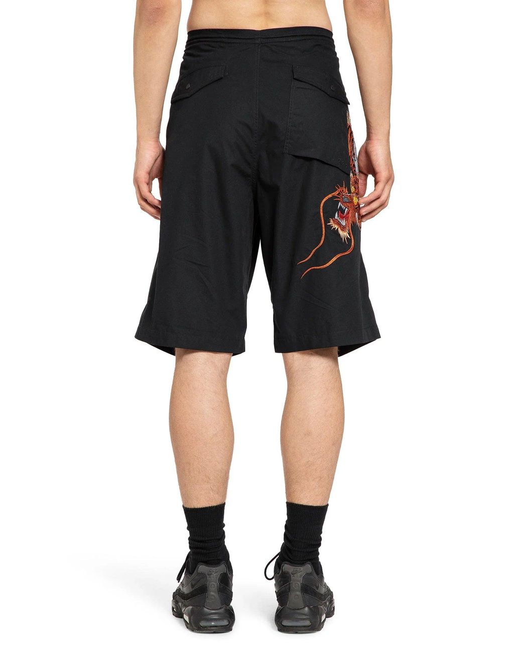 Maharishi Black Tiger Dragon Loose Snoshorts for men