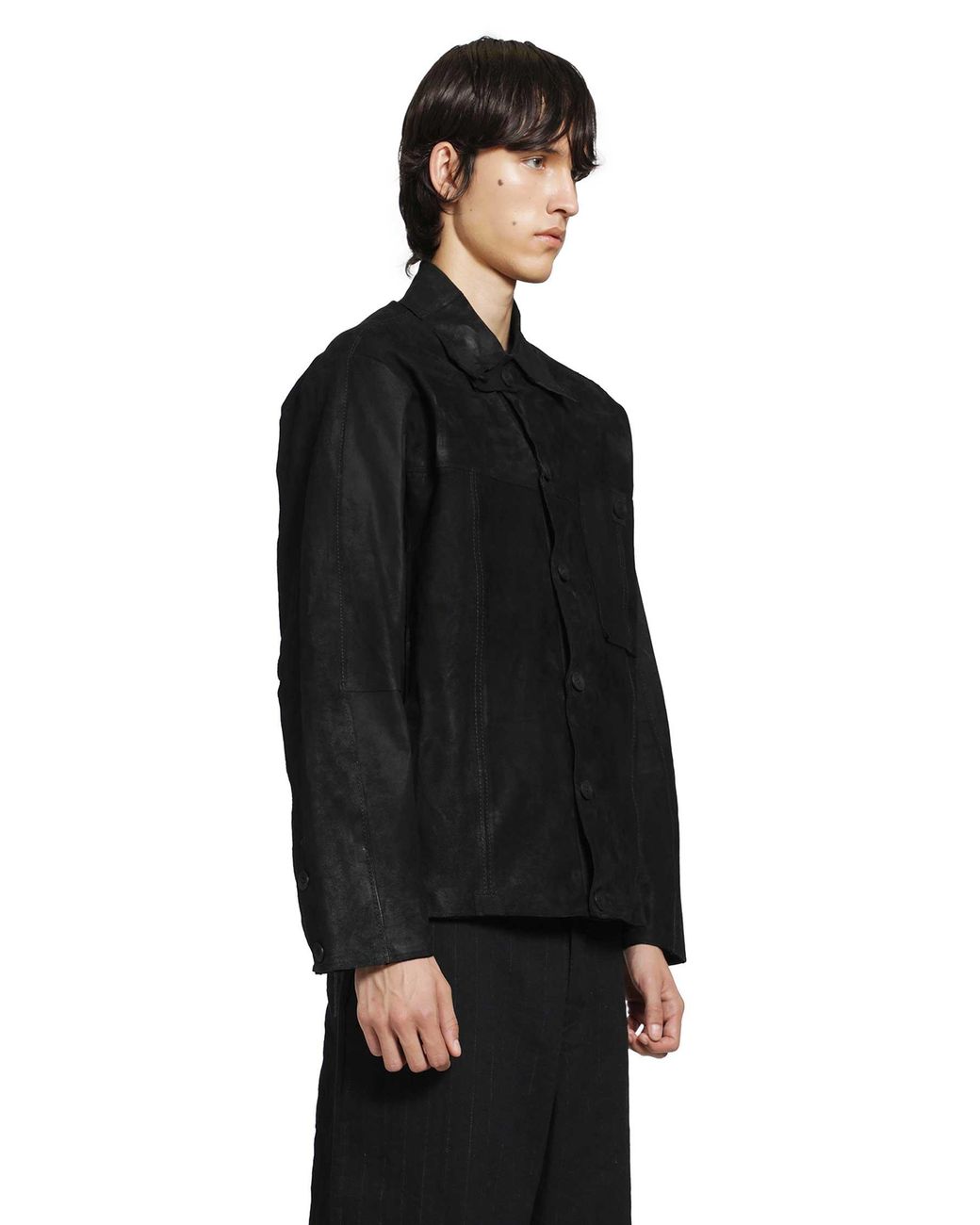 Transit Black Marbled Lambskin Jacket for men