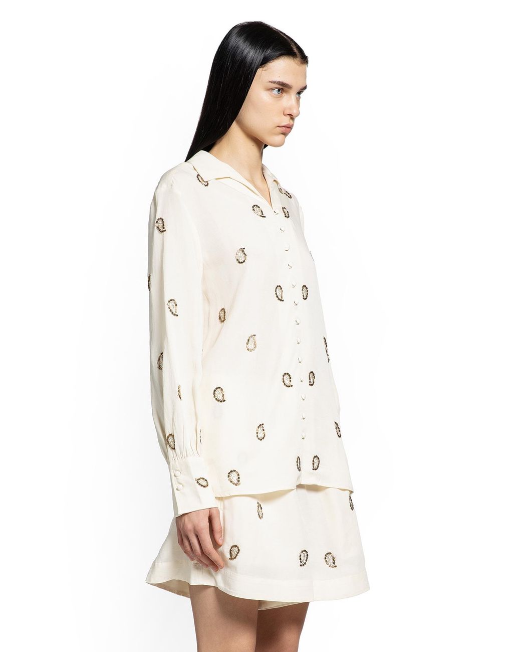 Polo Ralph Lauren White Beaded Paisley Top