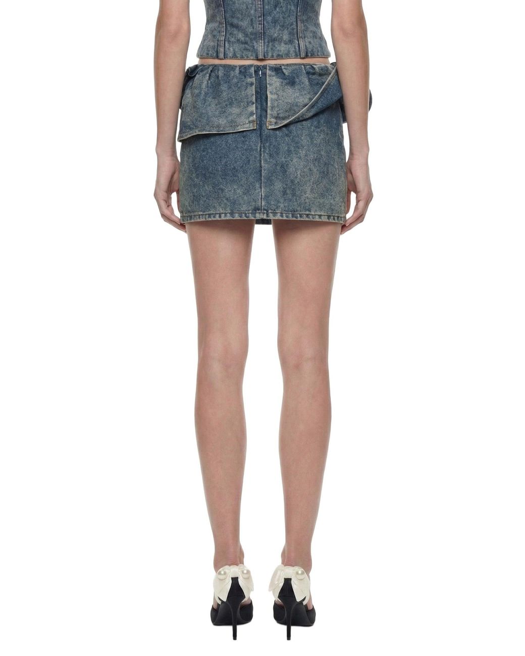 Magda Butrym Blue Rose Detail Mini Skirt