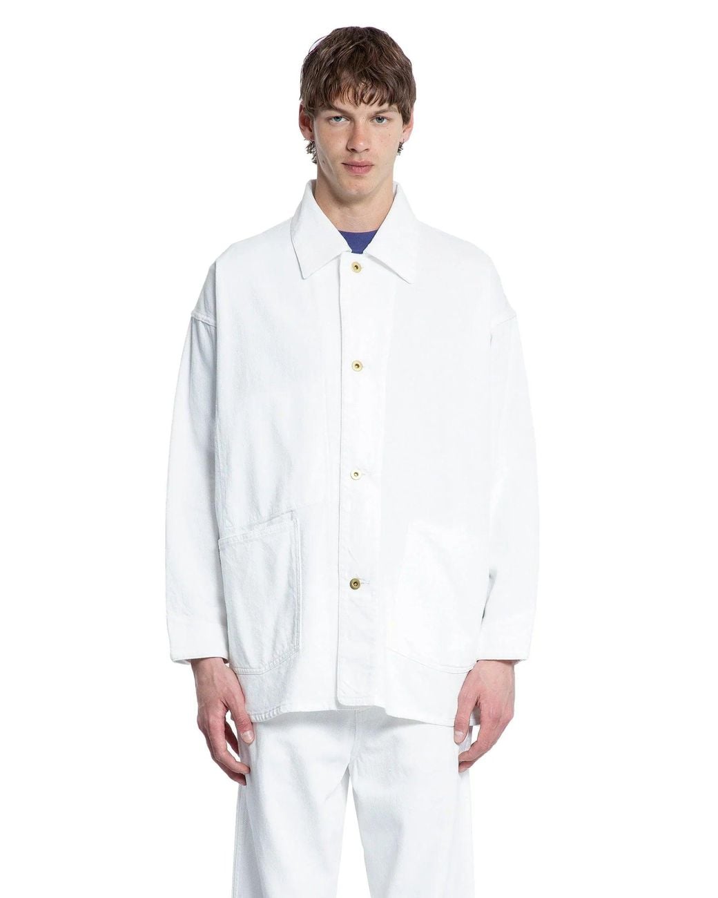 MYTHINKS White My Soft Denim Cover All Jacket for men