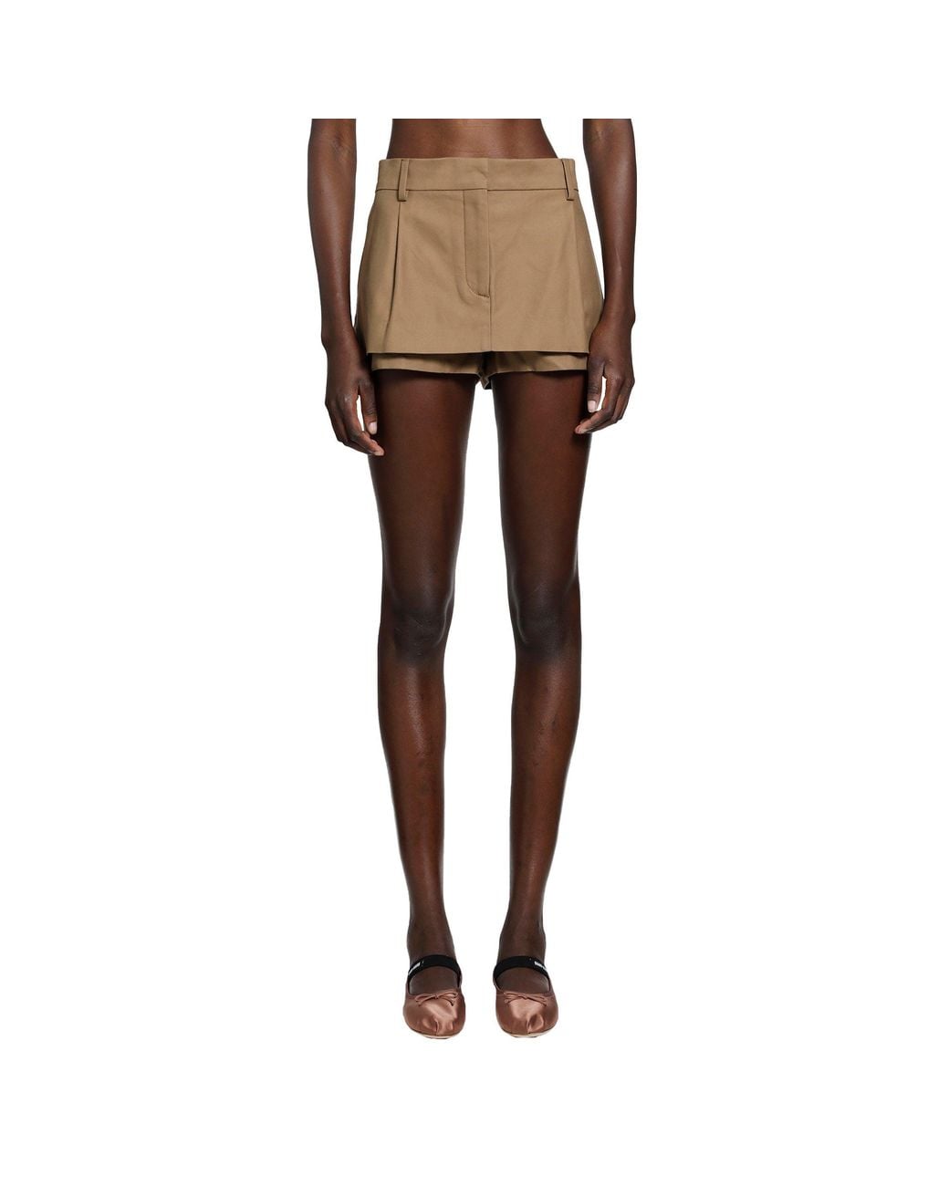 Acne Natural Layered Satin Mini Skirt