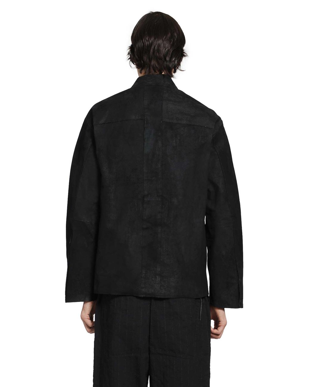 Transit Black Marbled Lambskin Jacket for men