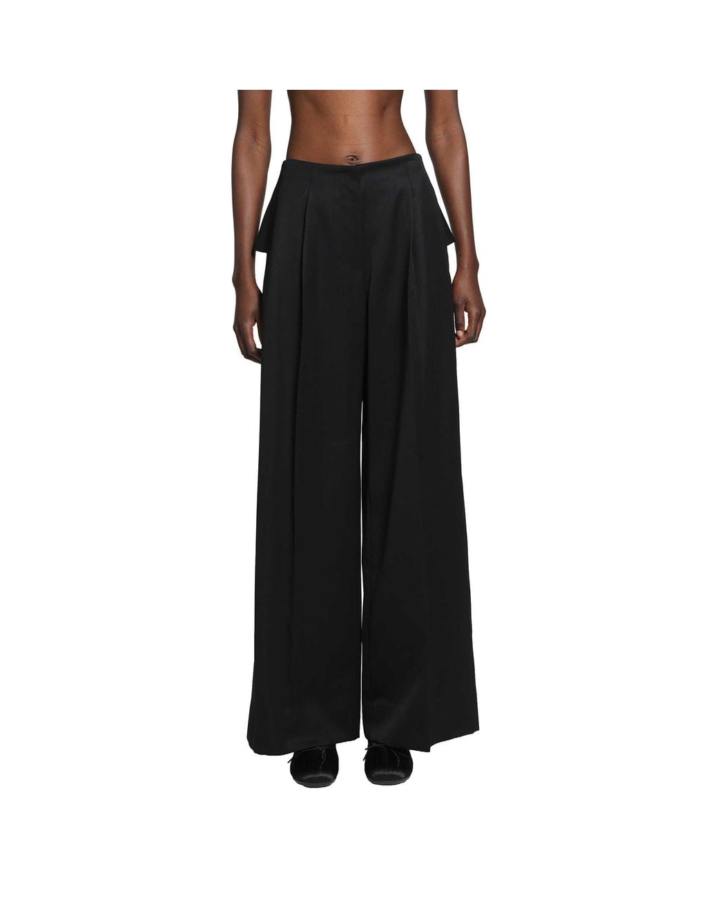 Simone Rocha Black Back Bow Wide Leg Trousers