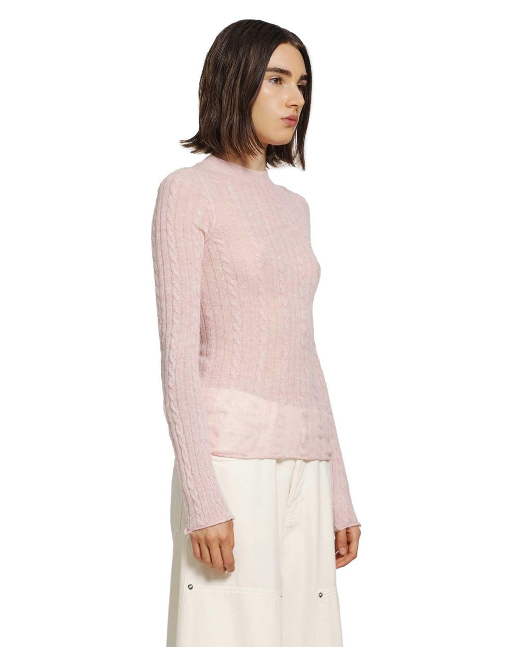Haikure Pink Sey Semi-Sheer Knitwear