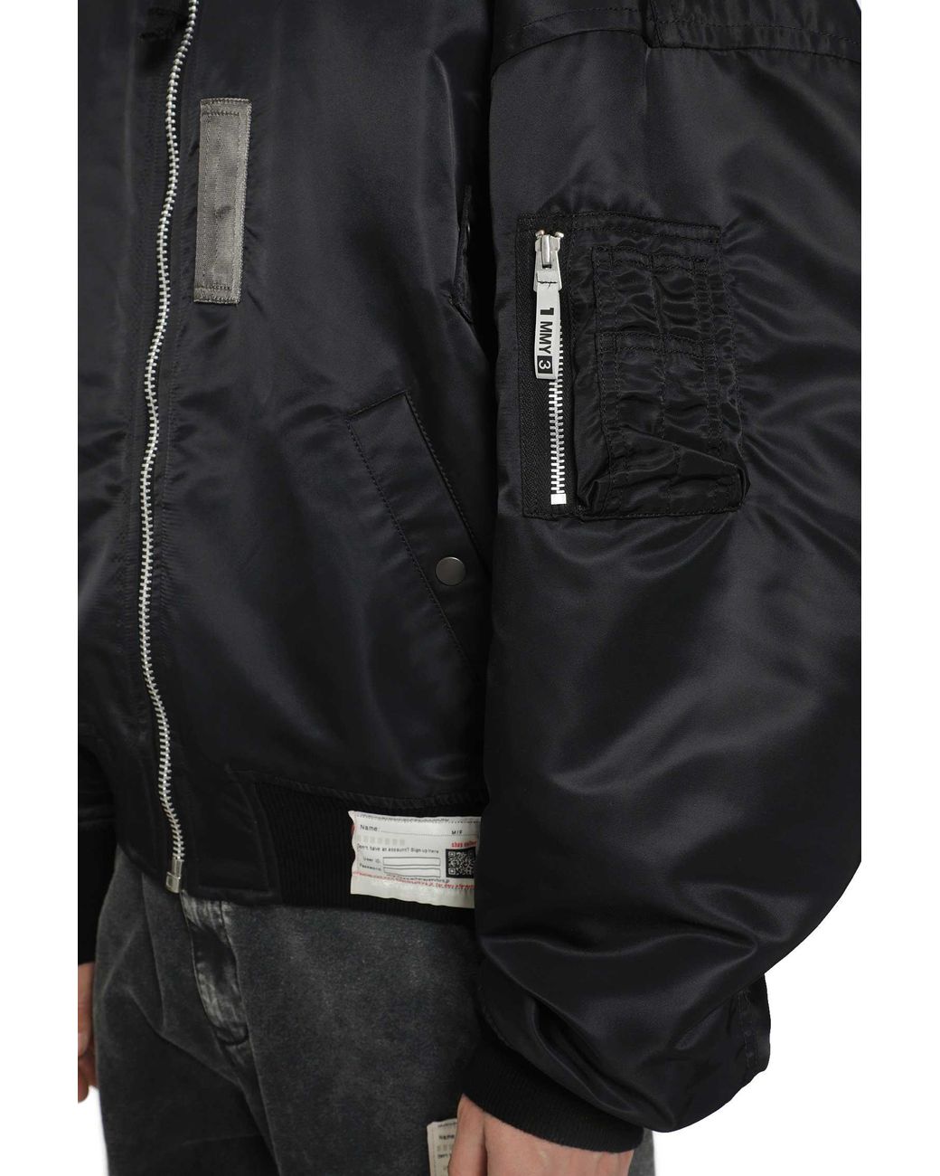 Maison Mihara Yasuhiro Black Vest Combined Bomber Jacket for men