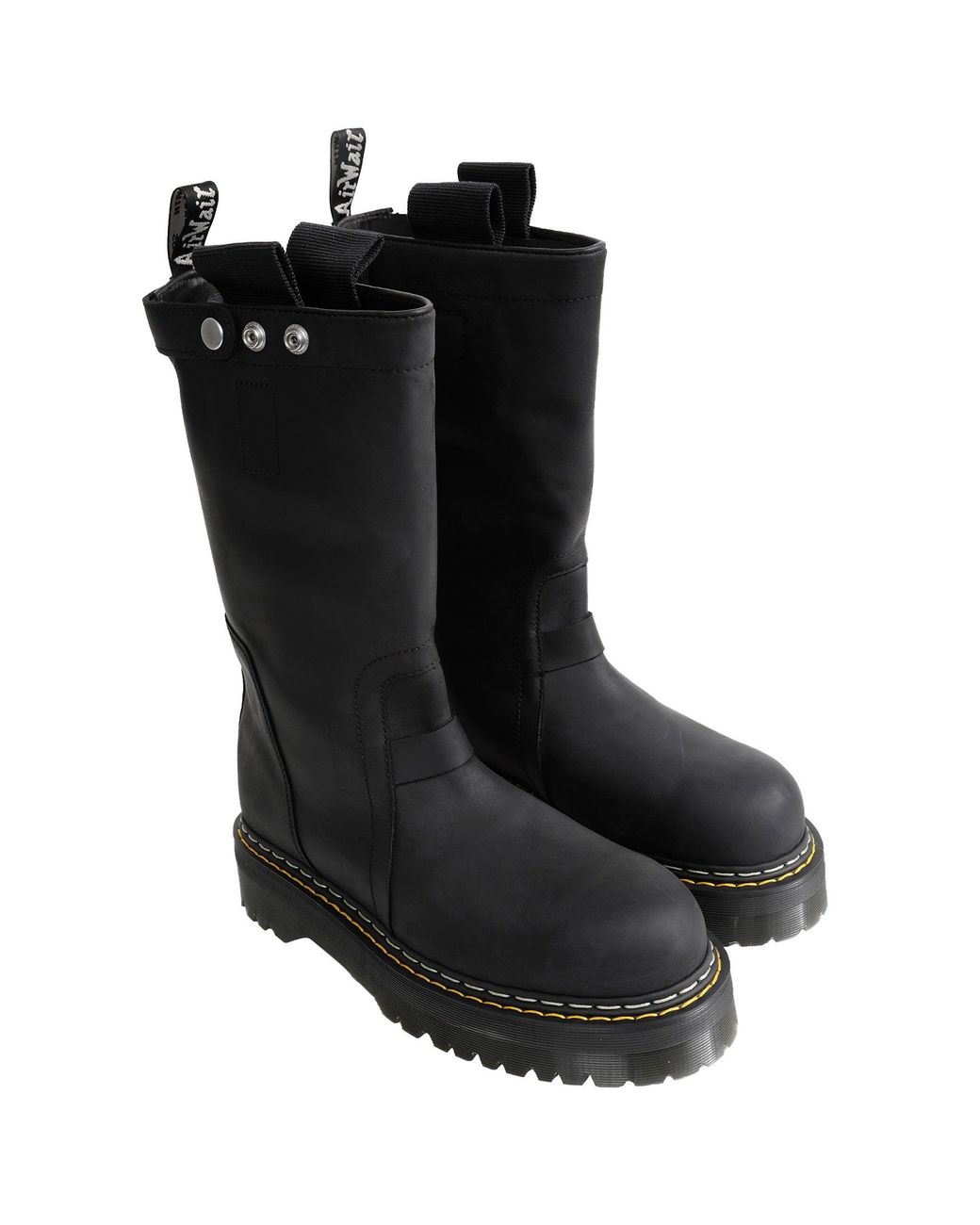 Rick Owens Black Dr. Martens X Quad Sole Pull On Boots for men