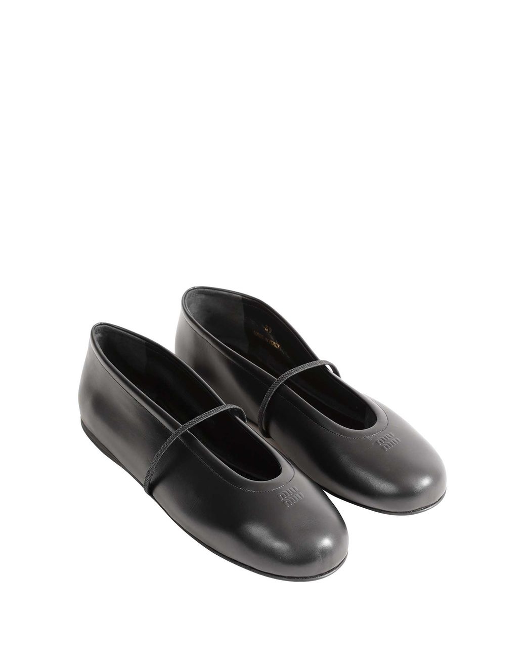 Miu Miu Black Leather Ballerinas
