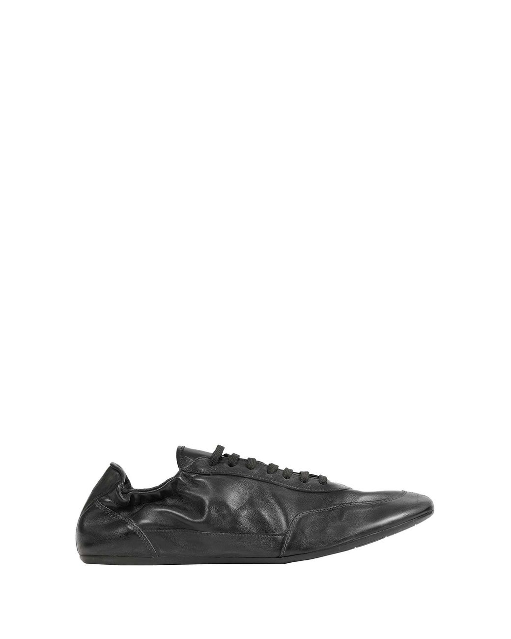 Prada Black Collapse Leather Sneakers for men
