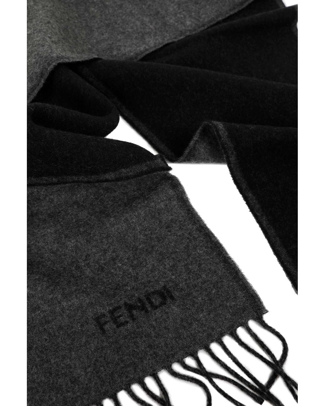 Fendi Gray Cashmere Scarf for men