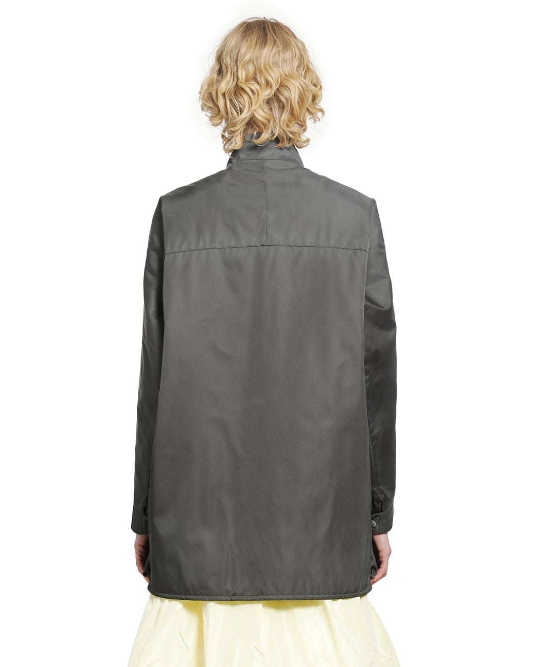 Prada Gray Washed Re-Nylon Rain Jacket