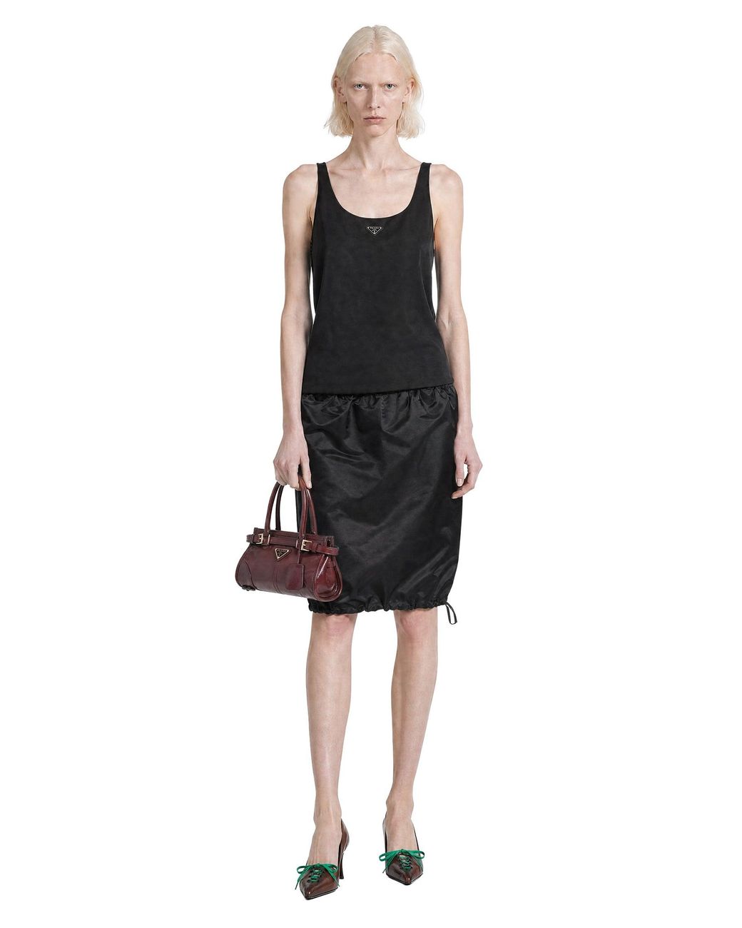 Prada Black Satin Skirt