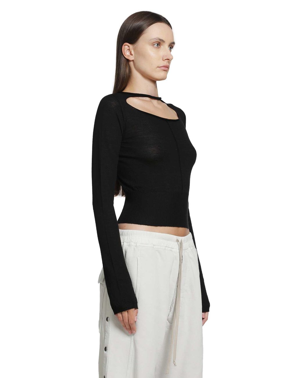 Rick Owens Black Tower Slashed Pull