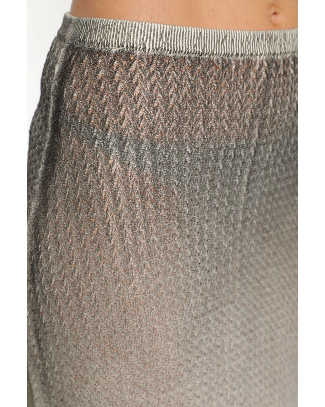 Maison Margiela White Sheer Knit Midi Skirt