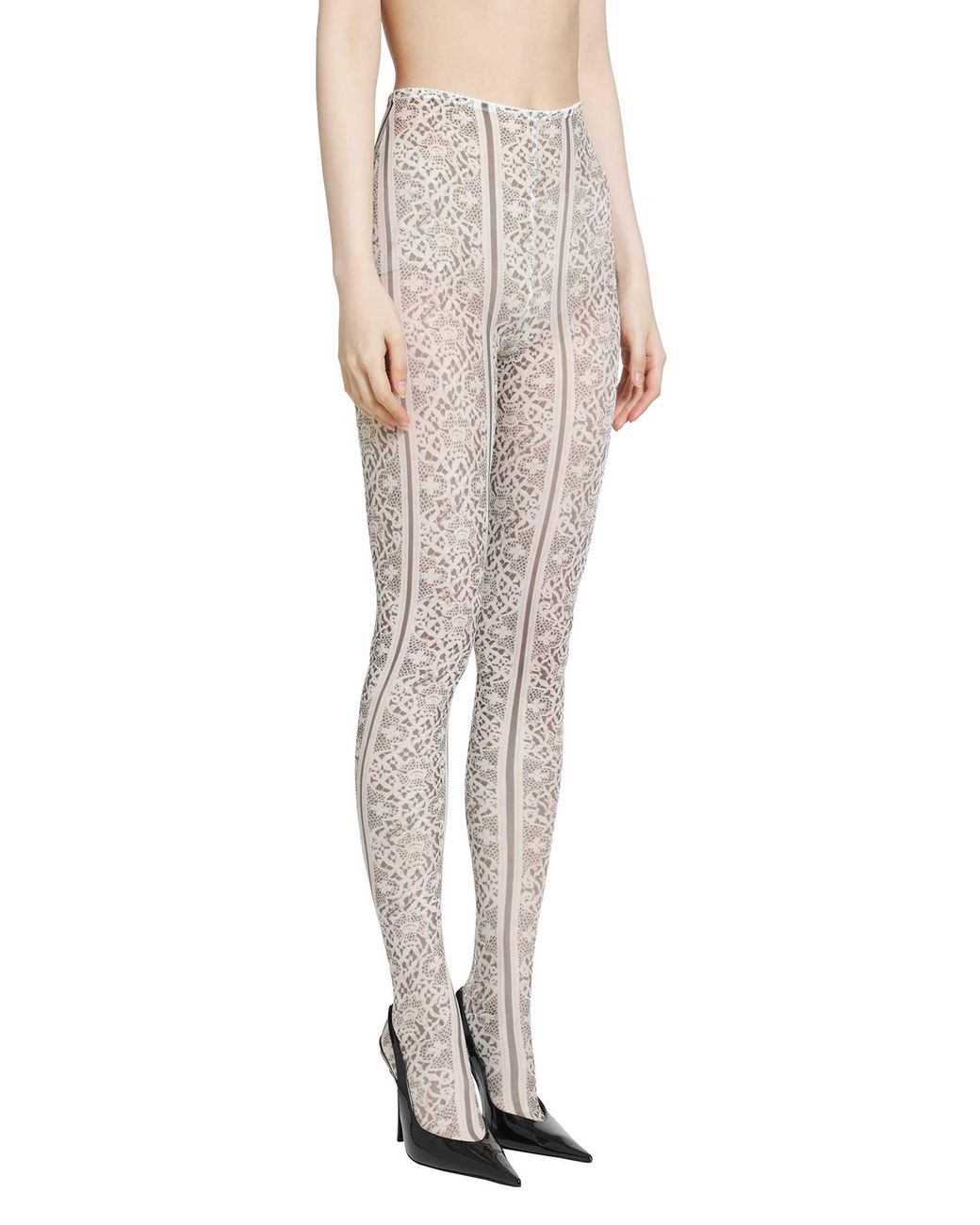 Dilara Findikoglu Natural Past Edges Lace-Effect Mesh Tights