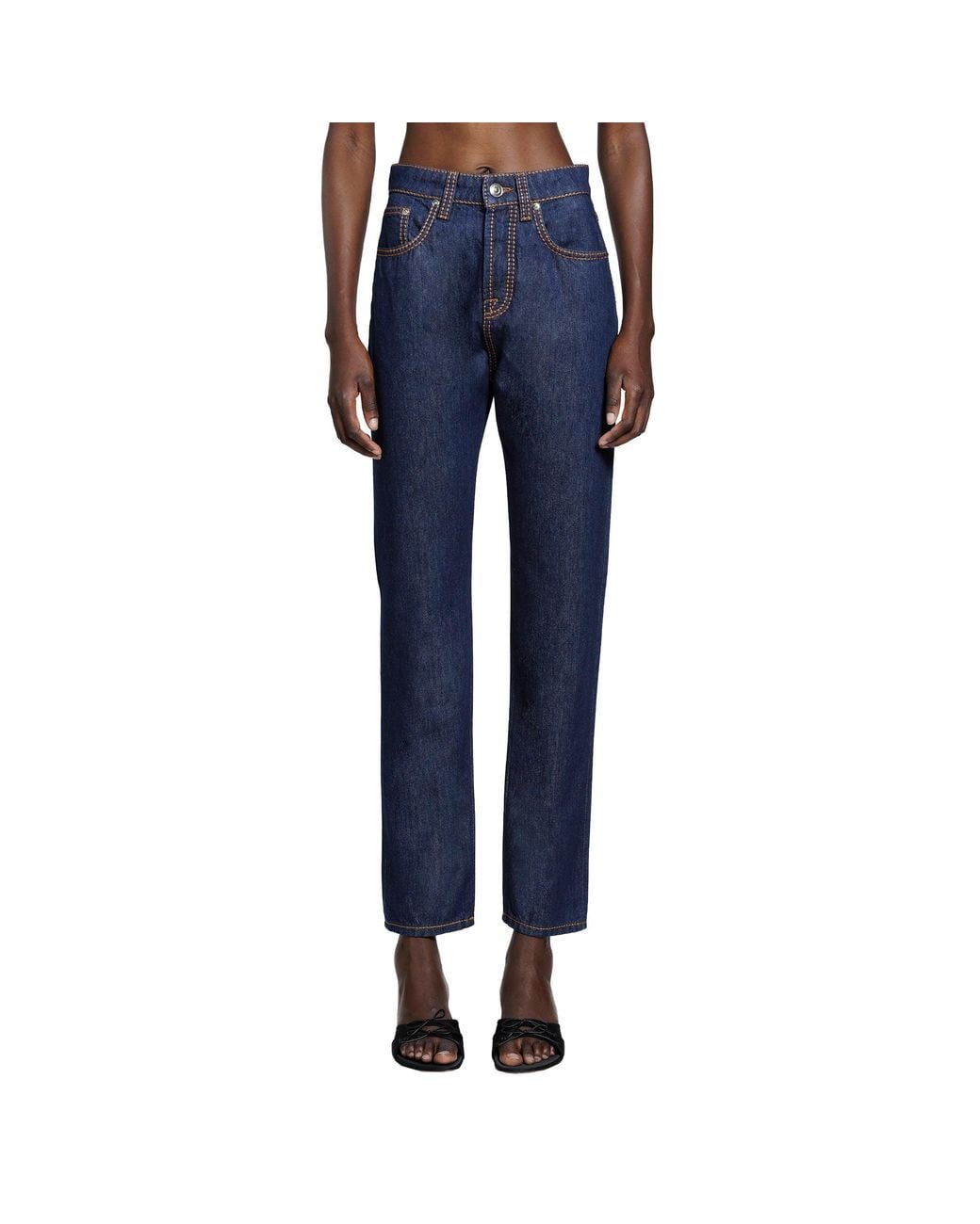 Versace Blue High-Waist Straight Jeans