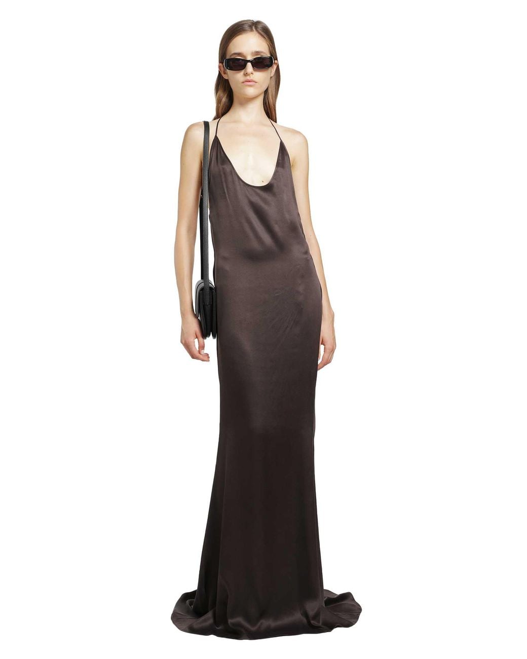 Tom Ford Black Silk Satin Halterneck Evening Dress