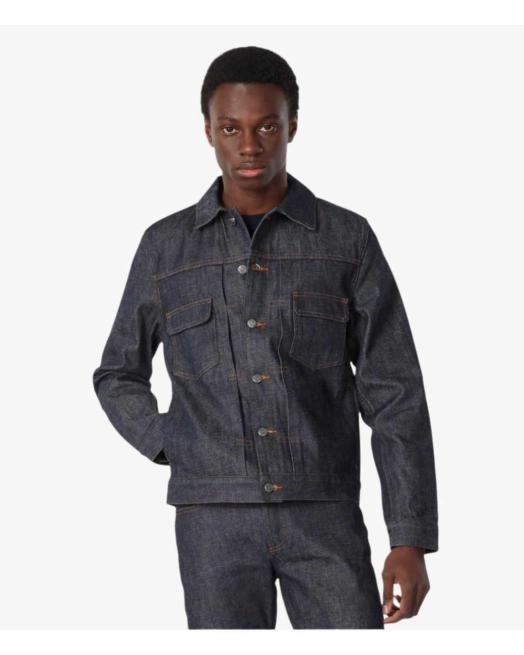 A.P.C. Blue A. P.c. Men's Jean Work Jacket Size: Extra Small In Raw Indigo for men